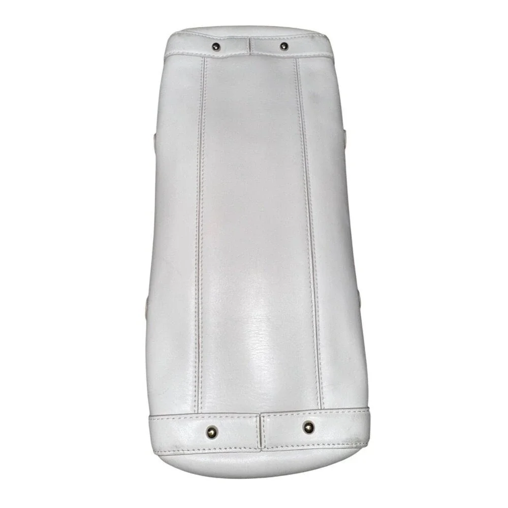 Cole Haan Trinity White‎ Leather Handbag With Silver Hardware Y2K Classic Rave